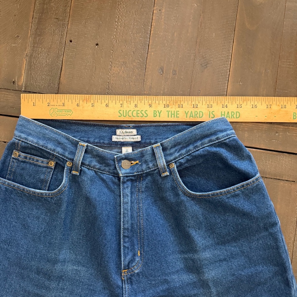 L.L. Bean Women's Straight 12P Cotton Blue Jeans Vintage 90’s Dark Blue - Picture 5 of 10